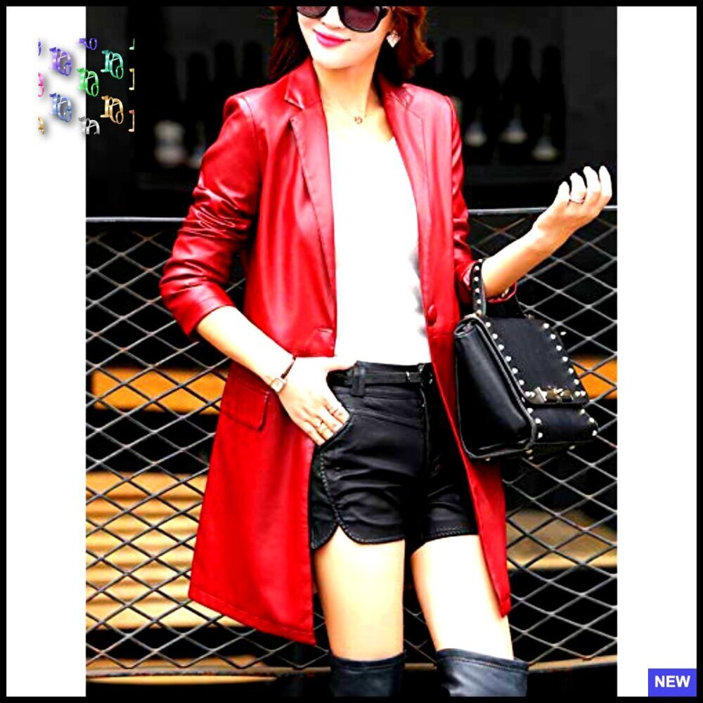 PU Leather Trench Coat Classic Elegant Minimal Chic Oversized Winter Outerwear - Picture 4 of 4